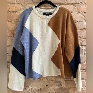 Vero Moda color block sweater with bell sleeves